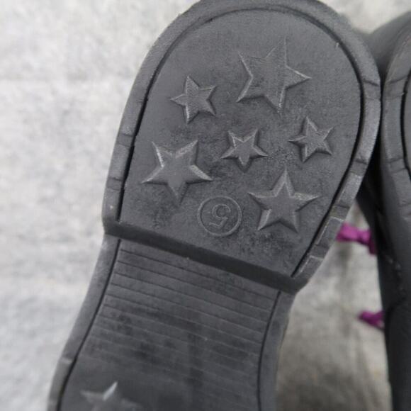 Art Class Shoes Kids 5 Boots Combat Biker Classic Lace Up Zip Black Casual Girls - Picture 13 of 16